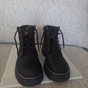 Black Lace-Up Boots